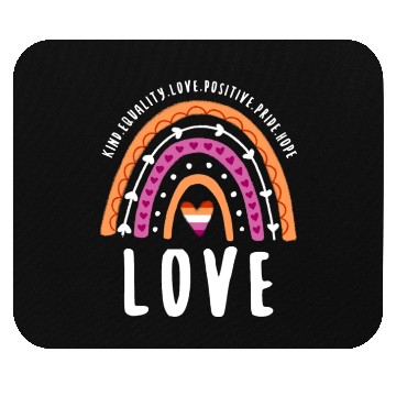 Discover Love Lesbian Pride Rainbow Mouse Pads