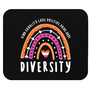 Discover Diversity Lesbian Pride Rainbow Mouse Pads