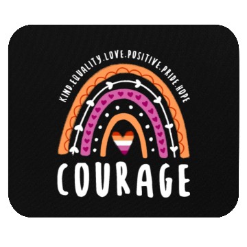 Discover Courage Lesbian Pride Rainbow Mouse Pads