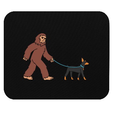 Discover Bigfoot Sasquatch Walking Doberman Mouse Pads
