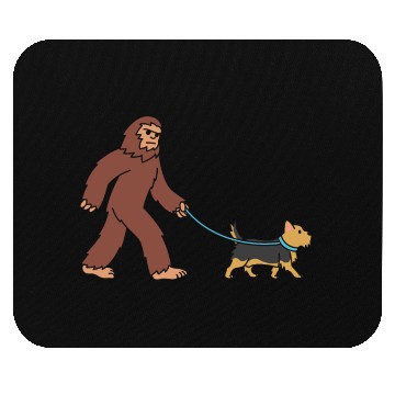 Discover Bigfoot Sasquatch Walking Yorkshire Terrier Mouse Pads