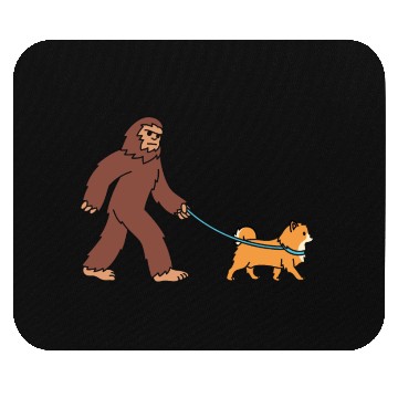 Discover Bigfoot Sasquatch Walking Pomeranian Mouse Pads