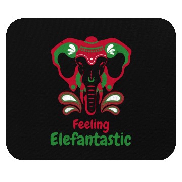Discover Feeling Elefantastic. Colorful Good Luck Elephant Mouse Pads