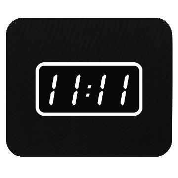 Discover 11:11 white on black Mouse Pads