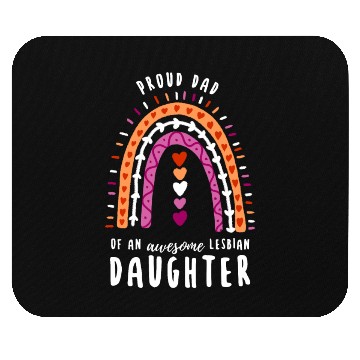 Discover Proud Dad Lesbian Daughter Rainbow Mouse Pads