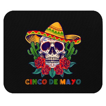 Discover Cinco De Mayo Mexican Cross Sunglasses Skull Musta Mouse Pads