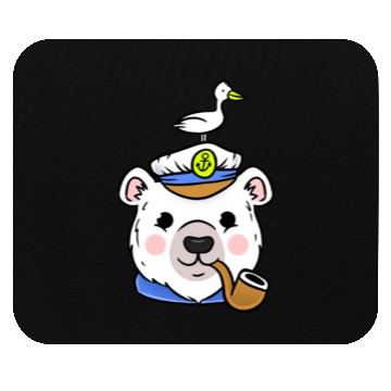 Discover Polar Bear Sailor Captain For Sailing Lover Mouse Pads
