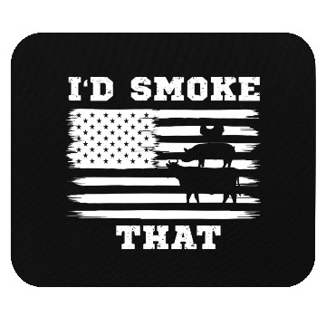 Discover I'd Smoke That Chicken Pig Cow American Flag Mouse Pads
