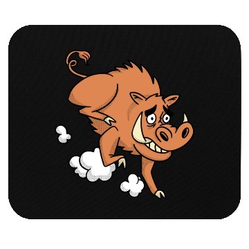 Discover Wild boar animal cartoon running Mouse Pads