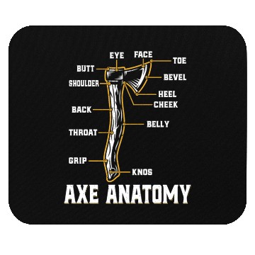 Discover Axe Anatomy - Funny Ax Hatchet Thrower Throwing Mouse Pads