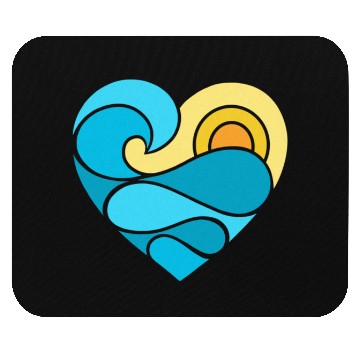 Discover Summer Heart Ocean Mouse Pads