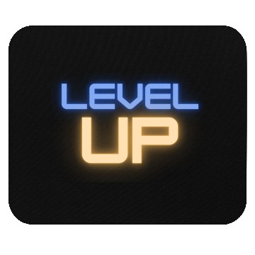 Discover Black Level Up Neon Typography Mouse Pads