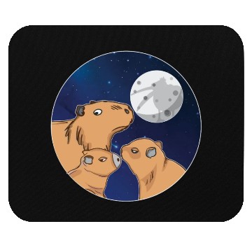Discover Three Capybara Moon Funny Pelican Capybara Wolf me Mouse Pads