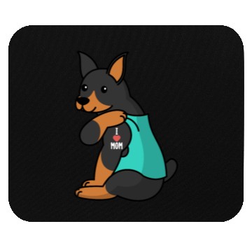 Discover I Love Mom Tattoo Doberman Mouse Pads