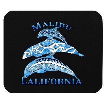 Discover Malibu California Vacation Tribal Dolphins Mouse Pads