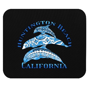 Discover Huntington Beach California Vacation Tribal Dolphi Mouse Pads