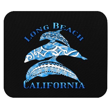 Discover Long Beach California Vacation Tribal Dolphins Mouse Pads