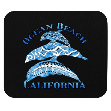 Discover Ocean Beach California Vacation Tribal Dolphins Mouse Pads