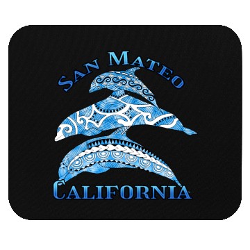 Discover San Mateo California Vacation Tribal Dolphins Mouse Pads