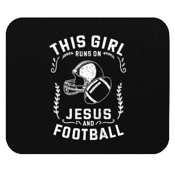 Discover Christian This Girl Runs On Jesus And Football Mouse Pads