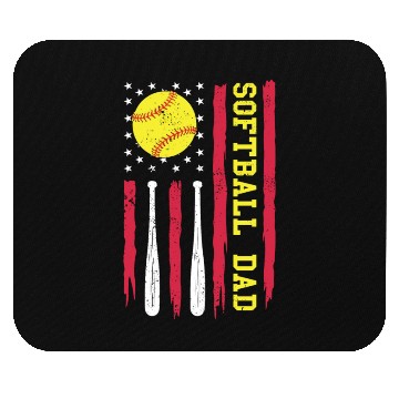 Discover Softball Dad Vintage American Flag Mouse Pads
