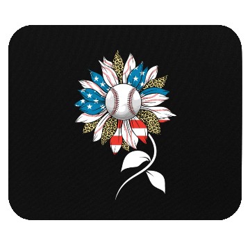 Discover US Leopard Baseball Sunflower Women American Flag Mouse Pads