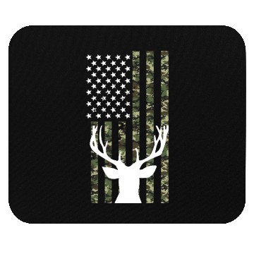 Discover Hunting 4th of July USA Flag Camo Deer Hunter Mouse Pads