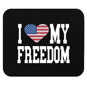 Discover Patriotic American Flag I Heart Freedom, I Love Mouse Pads