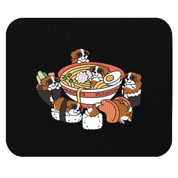 Discover Saint Bernard Ramen Sushi Mouse Pads