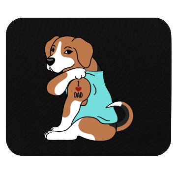Discover I Love Dad Beagle Mouse Pads