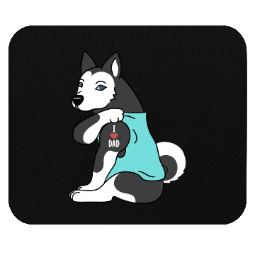 Discover I Love Dad Husky Mouse Pads