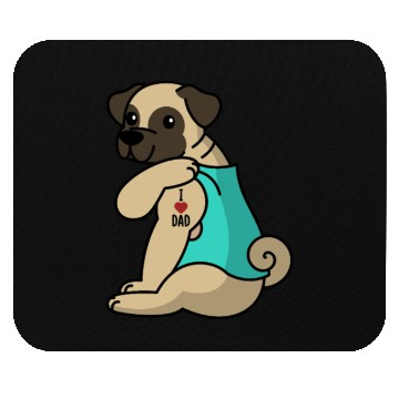 Discover I Love Dad Pug Mouse Pads