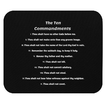 Discover The Ten Commandments, Bible, English, Scripture Mouse Pads