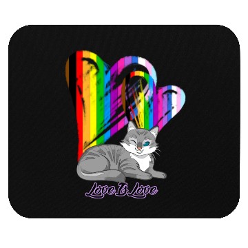Discover Love Is Love Cat - LGBTQ+ Pet Owner Mouse Pads