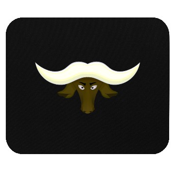 Discover green buffalo head Mouse Pads