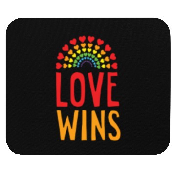 Discover Love wins Rainbow pride LGBTQ pocket size design Mouse Pads