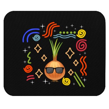 Discover Onion Vegetable Mouse Pads, Onion Wearing Sunglasses