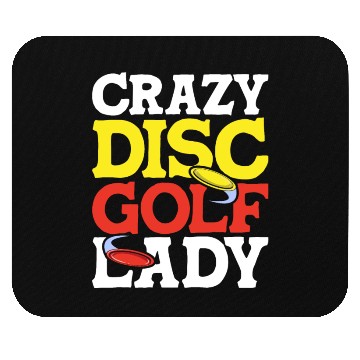 Discover Crazy Disc Golf Lady Disc Golfer Mouse Pads