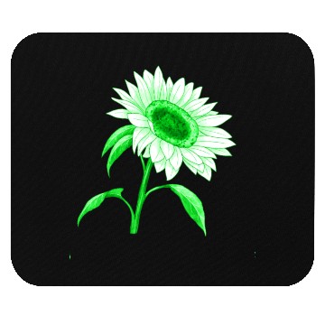 Discover Green sunflower Mouse Pads