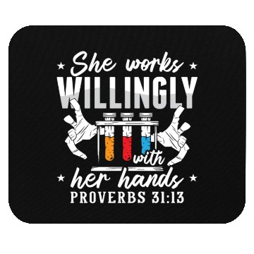 Discover Lab Tech She Works Willingly Laboratory Technician Mouse Pads