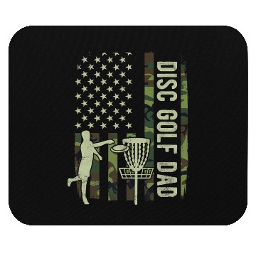 Discover Disc Golf Dad Camouflage American Flag Fathers Day Mouse Pads