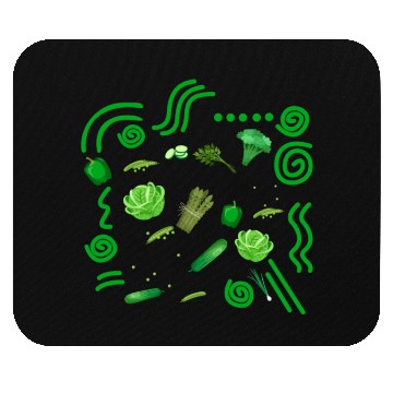 Discover Vegetables Mouse Pads, Green Vegetables Mouse Pads, Vegan