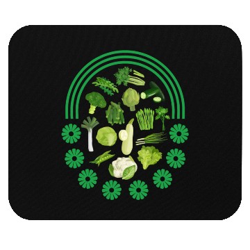 Discover Vegetables Mouse Pads, Green Vegetables Rainbow Mouse Pads,