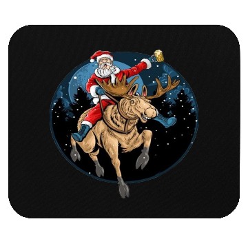 Discover Santa Claus Ride Deer Mouse Pads