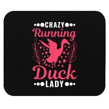 Discover Crazy Running Duck Lady Bottle Mouse Pads