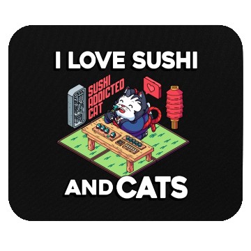 Discover I Love Sushi And Cats, Sushi Lover, Japan, Mouse Pads