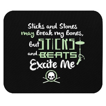 Discover Drummer Mouse Pads Sticks and Beats Excite Me