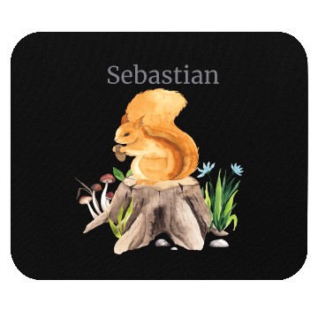 Discover Waldtier Squirrel Flowers Name Sebastian Mouse Pads