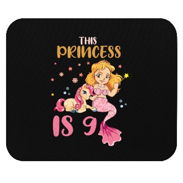 Discover Birth Born Age 9 Years Old Pretty Mermaid Unicorn Mouse Pads