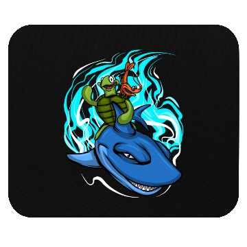Discover Shark Swims With Turtle And Crab Mouse Pads